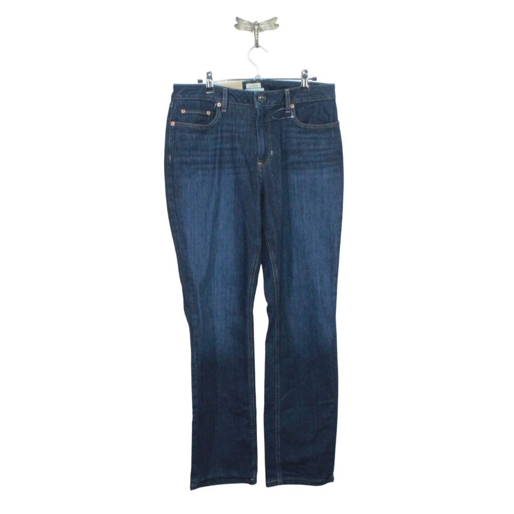 LL Bean Women’s Size 12 BeanFlex Lined Jeans Mid Rise Straight Leg Dark Wash